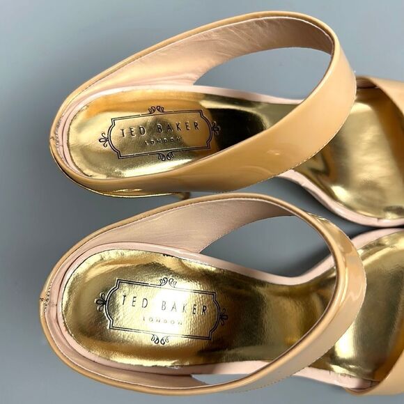 Ted Baker Chablise Nude Slip On Stiletto Patent Leather Sandals size 40 US 9 - Picture 7 of 14